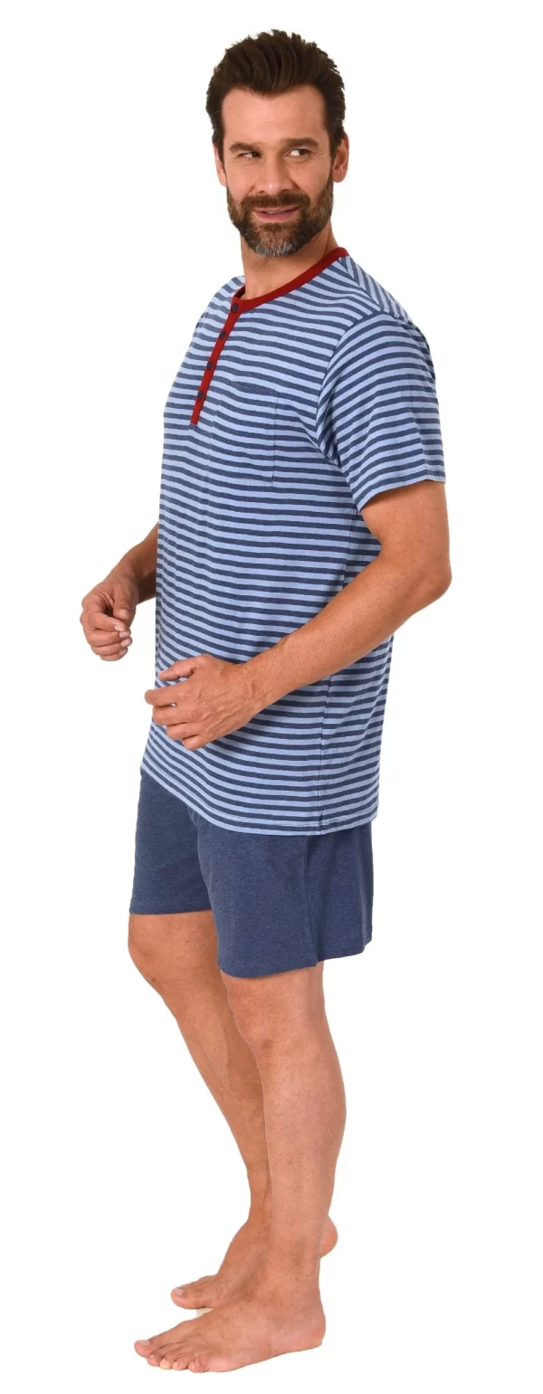 Normann Pyjama Herren Schlafanzug Kurzarm Shorty Pyjama In Toller Streifenoptik – 122 105 90 775 4