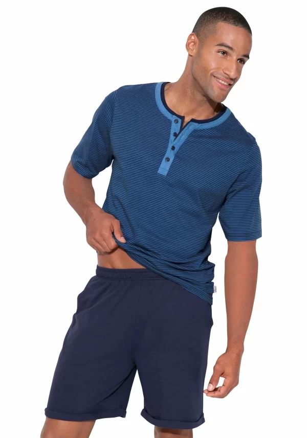 AUTHENTIC LE JOGGER Shorty (2 Tlg., 1 Stück) Mit Aufwendigem Ausschnitt Und Knopfleiste 1
