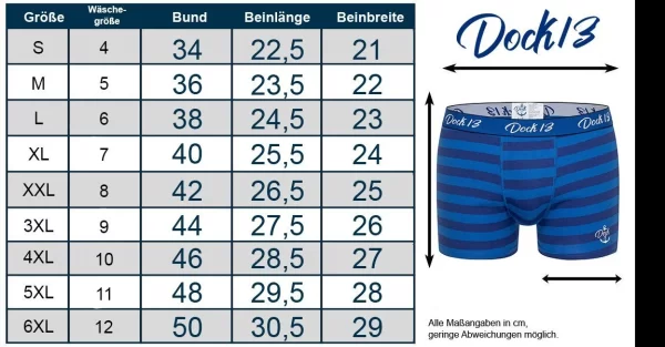 Dock13 Retro Boxer Dock13 Männer Boxershorts Maritim (3er Pack Boxers (3er-Pack, 3-St., 3er-Pack) Mit Logo Als Stickerei, Gewebtem Bund,eleganter Verpackung,Dreierpack,ohne Eingriff,Design Aus Norddeutschland 5