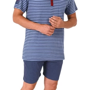 Normann Pyjama Herren Schlafanzug Kurzarm Shorty Pyjama In Toller Streifenoptik – 122 105 90 775 10