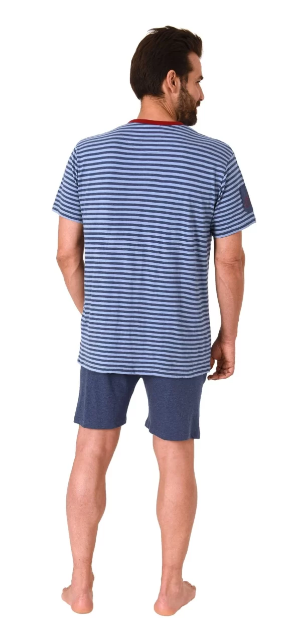 Normann Pyjama Herren Schlafanzug Kurzarm Shorty Pyjama In Toller Streifenoptik – 122 105 90 775 6