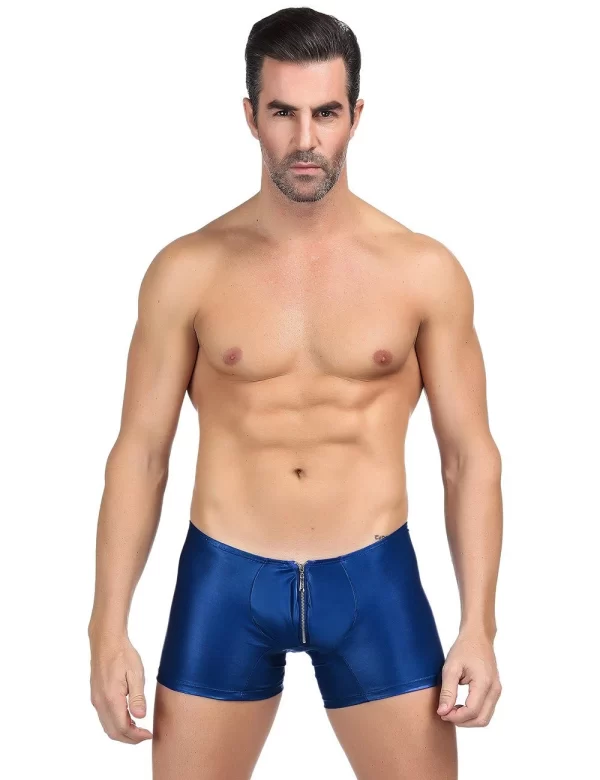 Lau-Fashion Boxershorts Zipper Wetlook Boxer Shorts Herren Slip Männer Hose Unterwäsche S/M 4