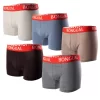 Bongual Boxershorts Herren Hipster Retroshorts Engliegend Mit Schriftzug Mit Kontrastfarbenem Bund 5