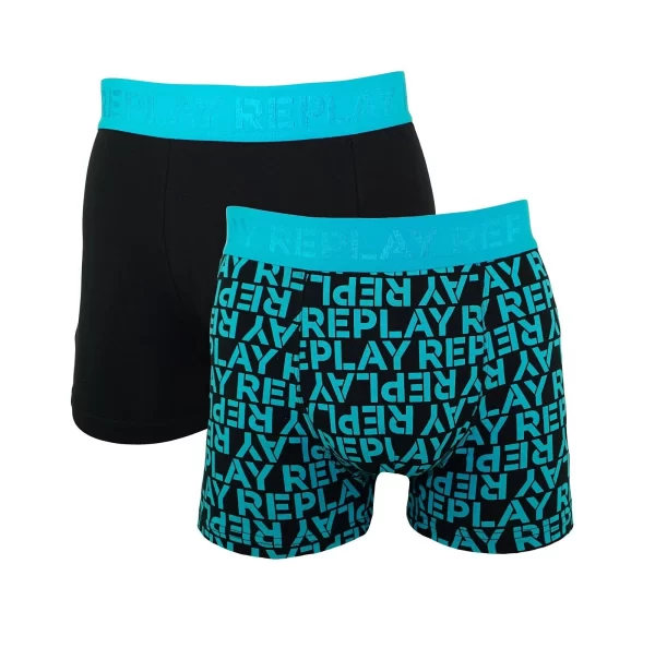 Replay Boxershorts All Over Logo (Box, 2-St., 2er-Pack) In Box 1
