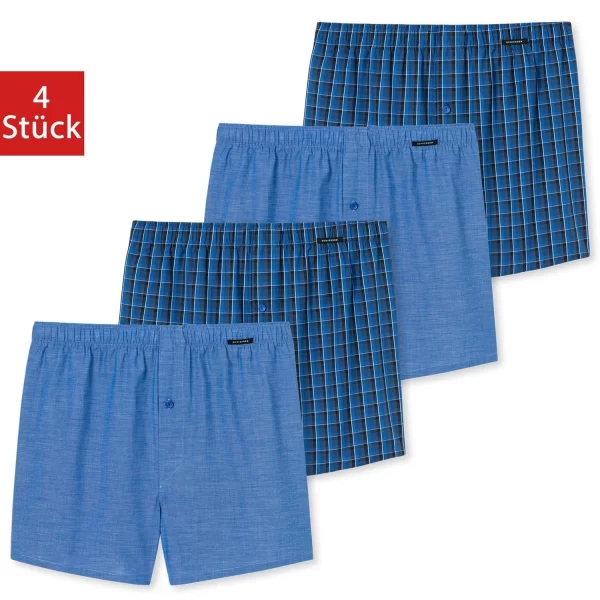 Schiesser Boxershorts Essentials (4-St) Webboxer Mit Funktionaler Knopfleiste Im 4er Pack 1