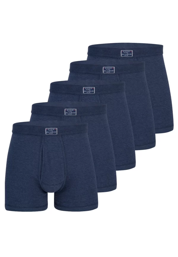 ESGE – Die Wäsche-Macher Retro Boxer 5er Pack – Feinripp Jeans (Spar-Set, 5-St) Pant Mit Eingriff – Baumwolle – Mit Eingriff – Ohne Seitennähte 1