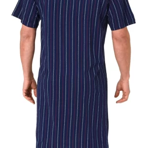 Normann Pyjama Herren Kurzarm Nachthemd In Edler Streifenoptik – Auch In Übergrössen – 122 111 90 650 14