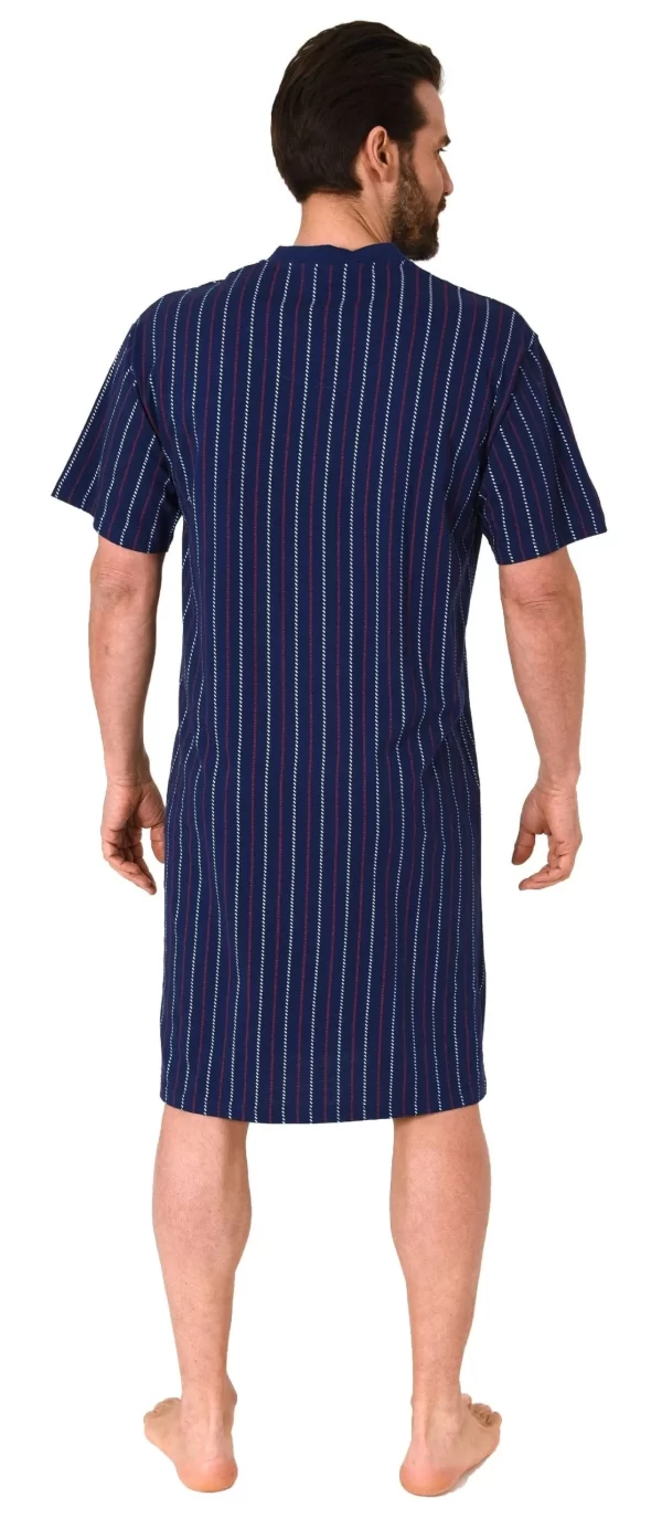 Normann Pyjama Herren Kurzarm Nachthemd In Edler Streifenoptik – Auch In Übergrössen – 122 111 90 650 5