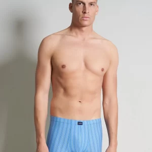 CECEBA Langer Boxer CECEBA Herren Long-Pants Blau Längsgestreift 2er P (2-St) 9