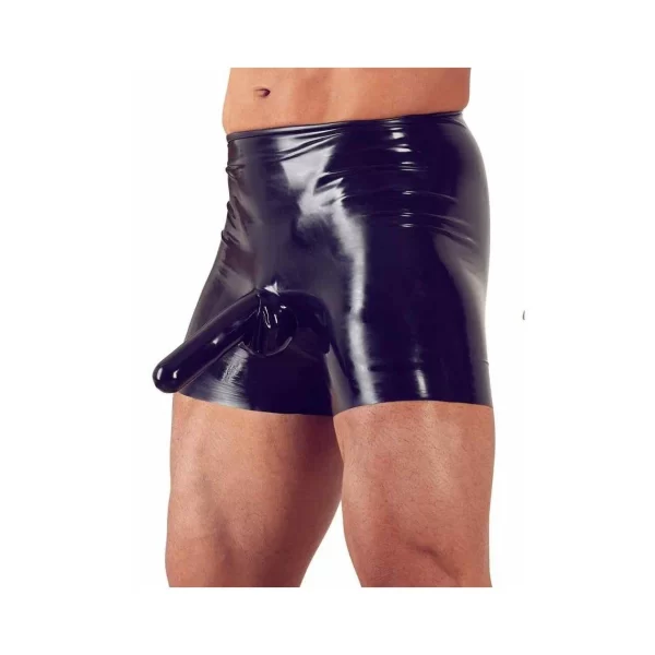 SMASH ME Boxer Sexy Lack-Unterwäsche Mit Penis- Und Hodenhülle Mit Analkondom 3