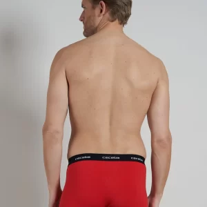 CECEBA Boxershorts CECEBA Herren Pants Rot Uni 6er Pack (6-St) 9