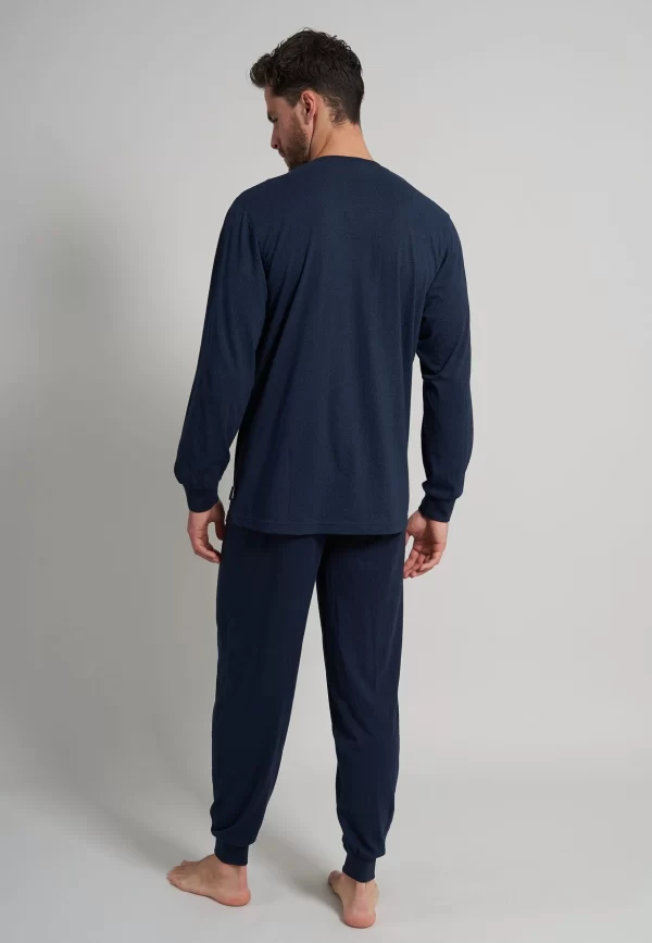 CECEBA Pyjama CECEBA Herren Pyjama Blau Minimal (1 Tlg) 4