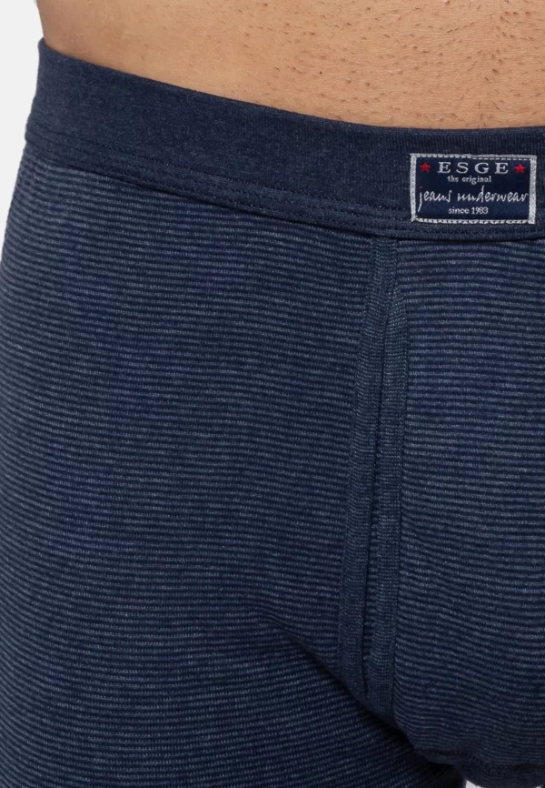 ESGE – Die Wäsche-Macher Retro Boxer 5er Pack – Feinripp Jeans (Spar-Set, 5-St) Pant Mit Eingriff – Baumwolle – Mit Eingriff – Ohne Seitennähte 5