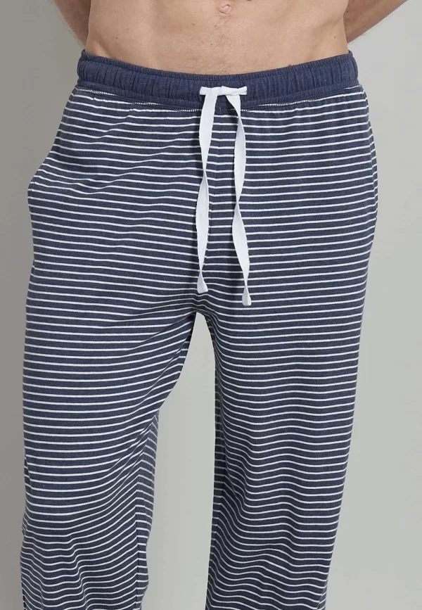 CECEBA Schlafhose CECEBA Herren Lange-Hose Blau Melange (1-tlg) 5