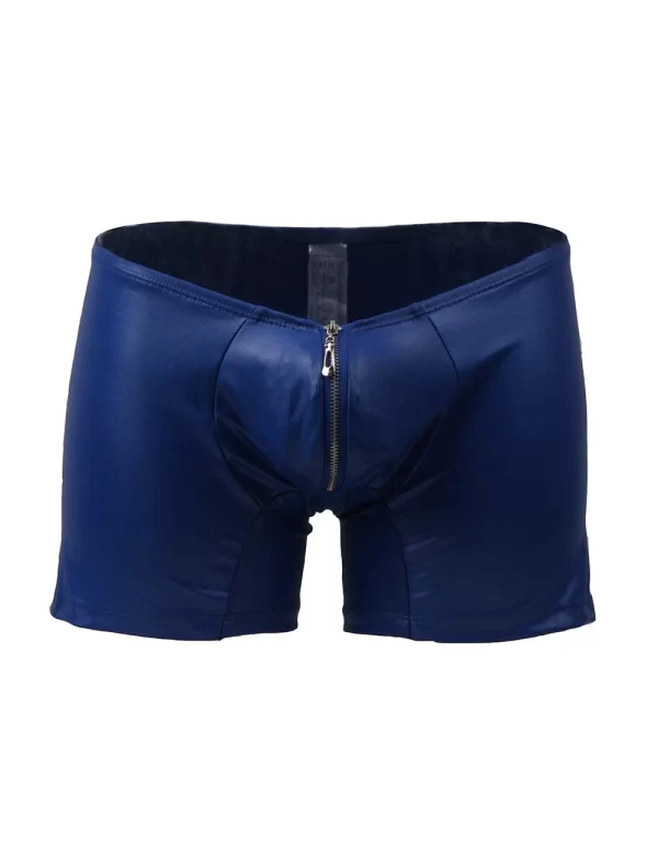 Lau-Fashion Boxershorts Zipper Wetlook Boxer Shorts Herren Slip Männer Hose Unterwäsche S/M 1