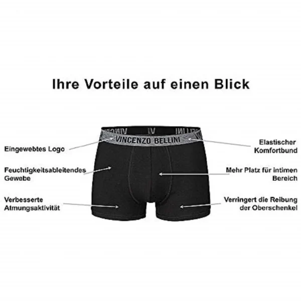 Vincenzo Bellini Boxershorts Vincenzo Bellini Boxershorts 8er Pack In 3 Farbvarianten (8er Pack) Mit Logo Webbund, Doppelt Genäht 3