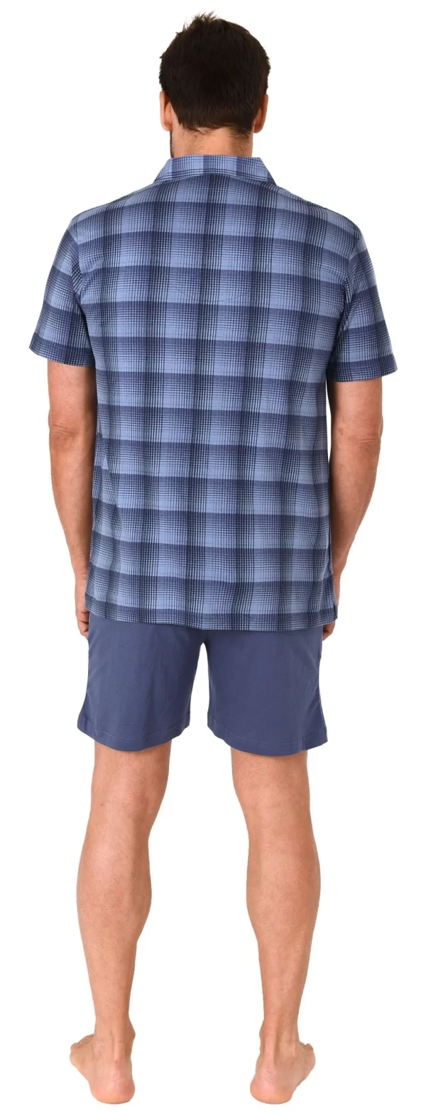 Normann Pyjama Durchknöpfbarer Herren Shorty Kurzarm Schlafanzug In Karo-Optik, Auch In Übergrösse -64831 5