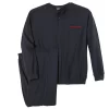 ADAMO Pyjama Große Größen Schlafanzug Navy Knopfleiste Adamo (2 Tlg) 16
