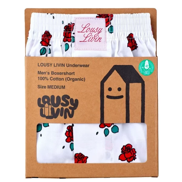 Lousy Livin Boxershorts Roses – White Allover Pattern 4