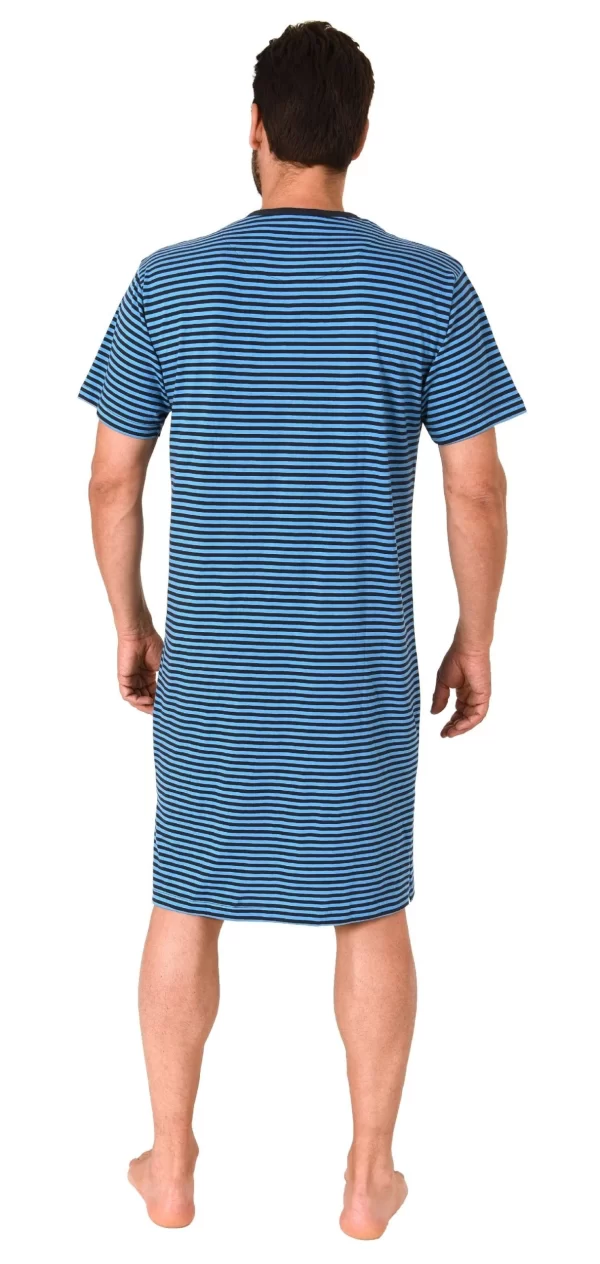 Normann Pyjama Herren Kurzarm Nachthemd In Streifenoptik – 122 111 90 504 4