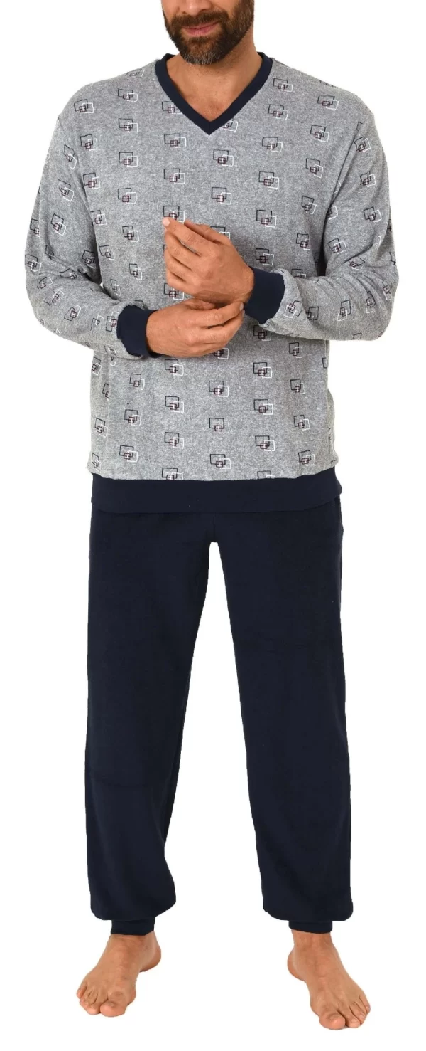 Normann Pyjama Herren Frottee Pyjama Lang Mit Bündchen – Auch In Übergrössen Bis Gr. 70 – 291 101 93 454 3