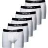 JARAQ Boxershorts Herren Bambus Boxershorts 6er-Pack Weiss (6-St) Bambus Unterwäsche 17