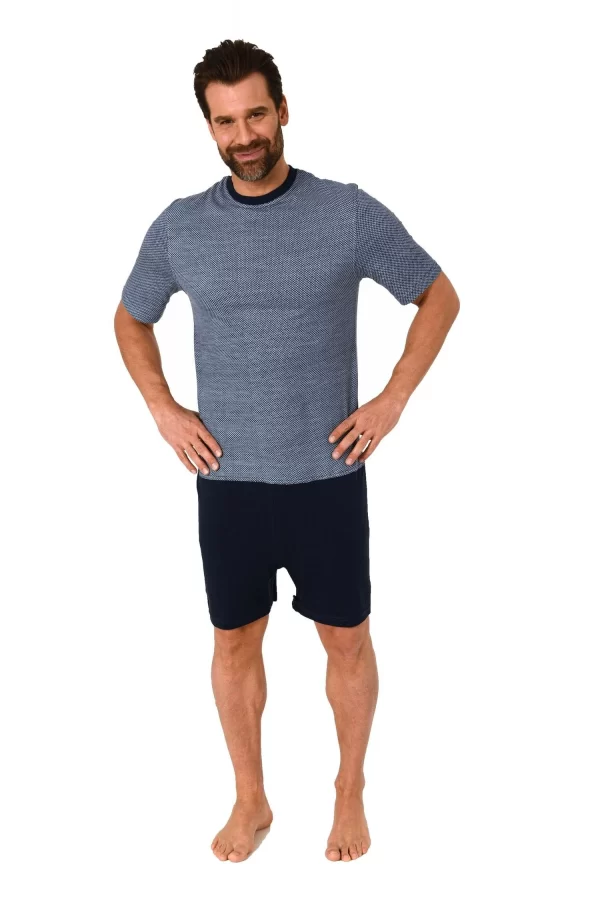 Normann Care Pyjama Herren Pflegeoverall Kurzarm Einteiler Mit Reißverschluss An Rücken Und Bein – 171 90 431 1