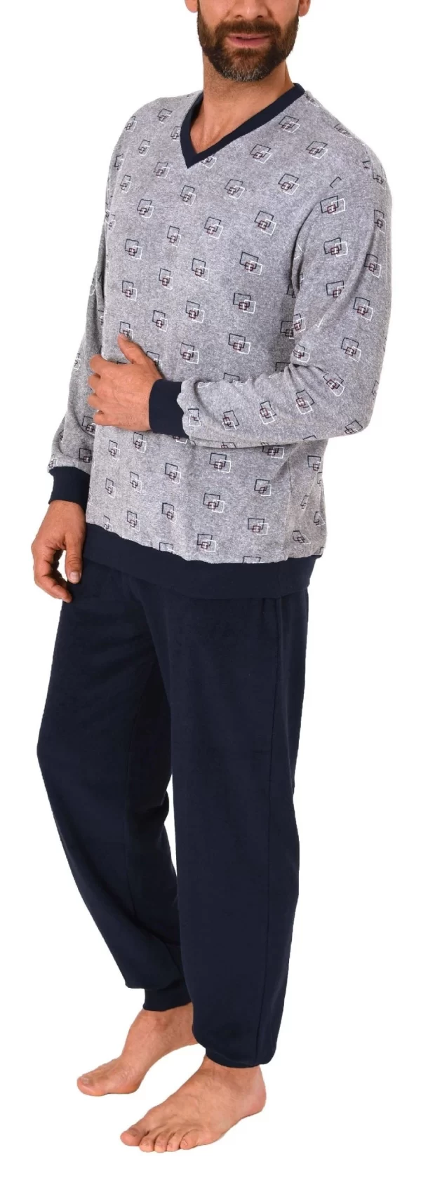 Normann Pyjama Herren Frottee Pyjama Lang Mit Bündchen – Auch In Übergrössen Bis Gr. 70 – 291 101 93 454 4