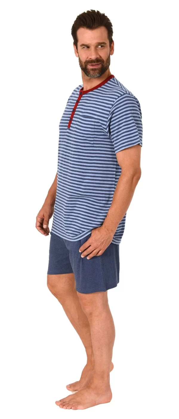 Normann Pyjama Herren Schlafanzug Kurzarm Shorty Pyjama In Toller Streifenoptik – 122 105 90 775 5