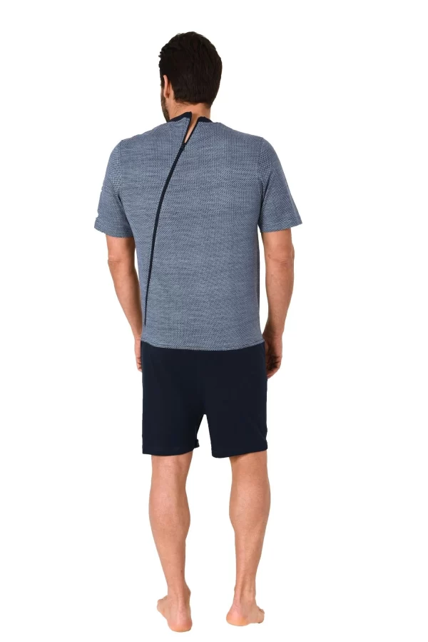 Normann Care Pyjama Herren Pflegeoverall Kurzarm Einteiler Mit Reißverschluss An Rücken Und Bein – 171 90 431 3